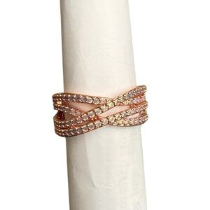 Bomb Party “Waves of Sparkling Glam” Ring Moonstone Rose Gold - RBP8201 - size 6